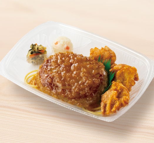 新・和風オニオンソースハンバーグ＆から揚　おかずのみ
