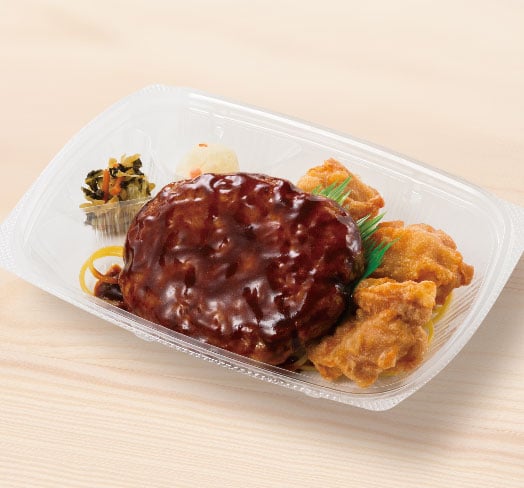 デミグラスハンバーグ＆から揚　おかずのみ