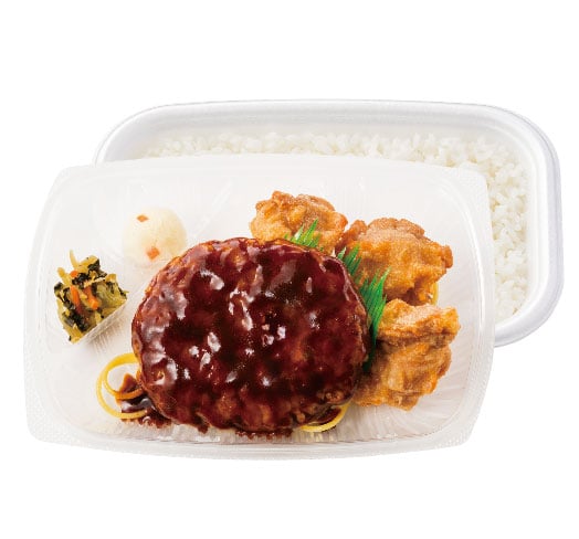 デミグラスハンバーグ＆から揚弁当