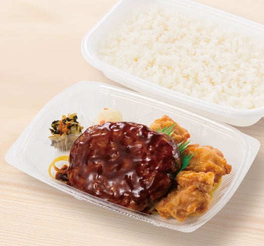 デミグラスハンバーグ＆から揚弁当