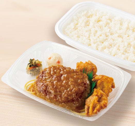 和風オニオンソースハンバーグ＆から揚弁当