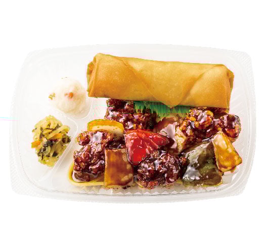 黒酢酢豚＆春巻