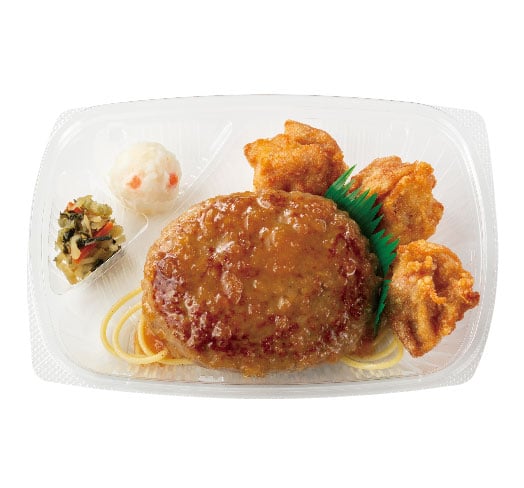 和風オニオンソースハンバーグ＆から揚　おかずのみ