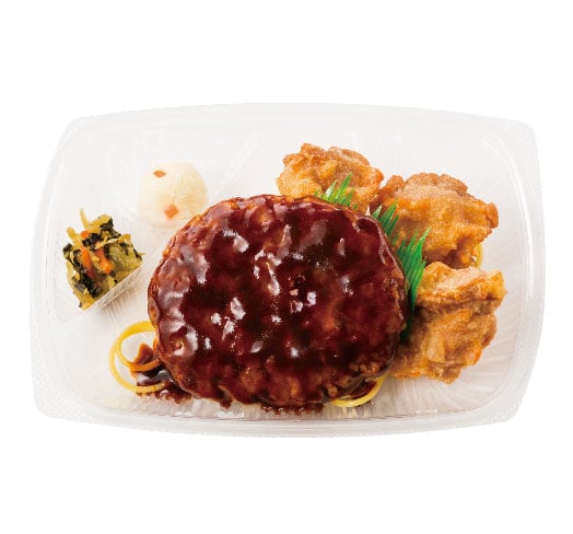 デミグラスハンバーグ＆から揚　おかずのみ