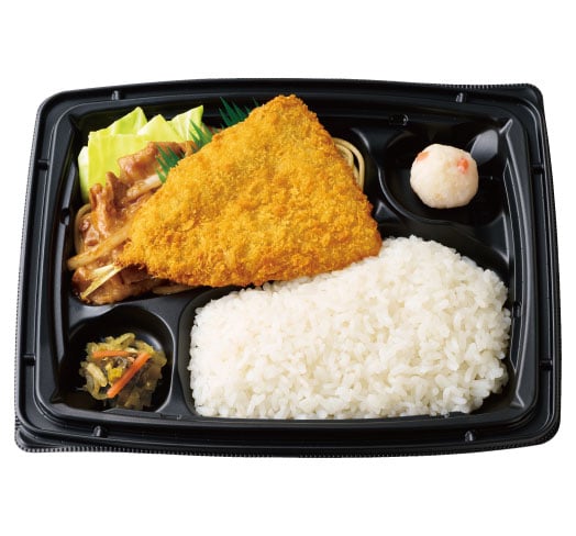 アジフライ＆しょうが焼き弁当