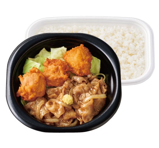 しょうが焼き&から揚弁当