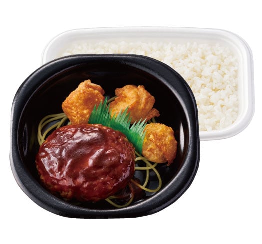 デミグラスハンバーグ＆から揚弁当